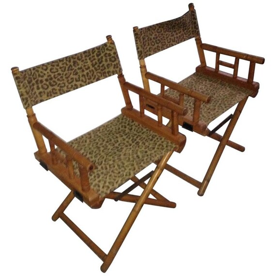 Directors Chairs From Telescope Chair Leopard Print Fabric Etsy