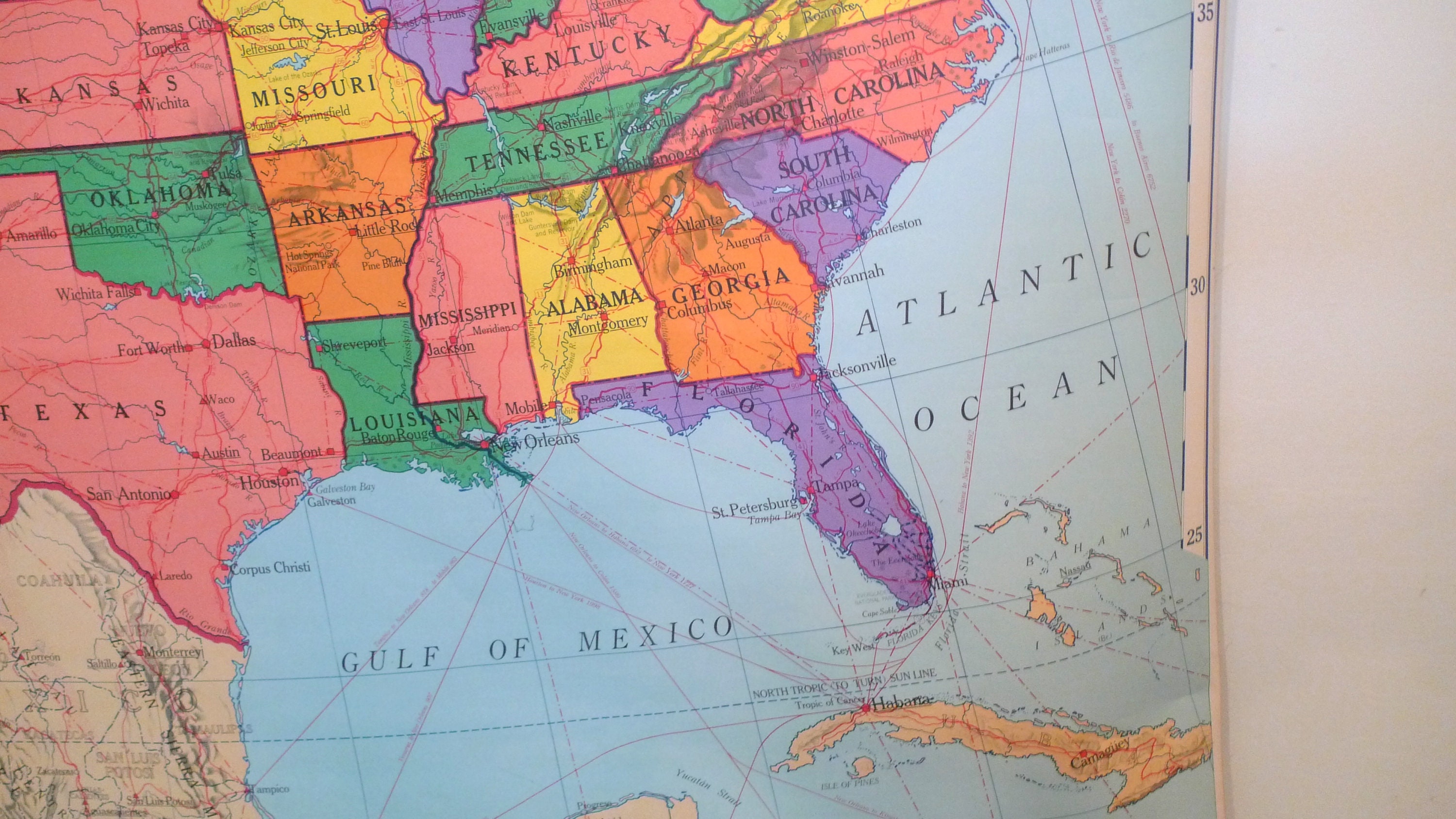 Map of the United States 48 Contiguous States 1962 Edition.  Etsy