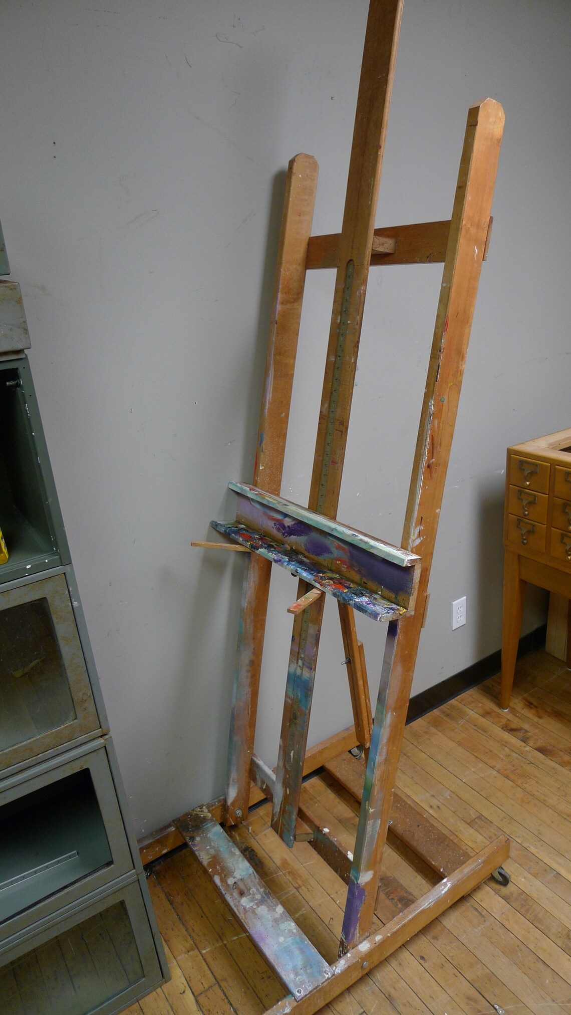 Art Easel on Wheels with asfound Paint Buildup. Height Etsy