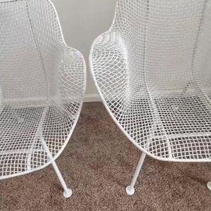 PAIR of Woodard Sculptura Patio Chairs; Porch, Deck, Outdoor, Pool; White