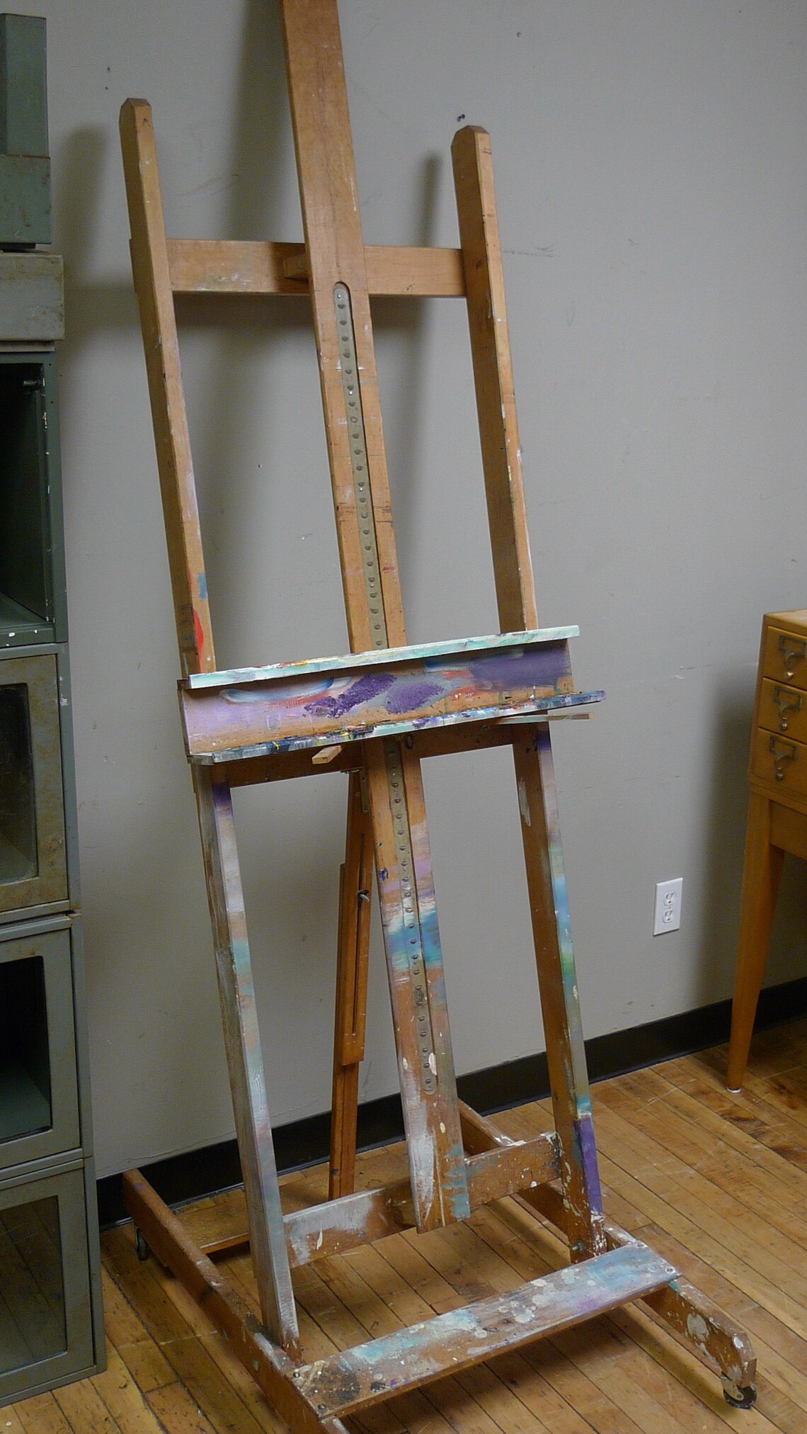 Art Easel on Wheels with asfound Paint Buildup. Height Etsy
