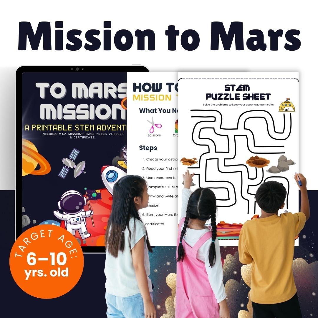 Mission to Mars Activity Pack: Astronaut Puzzle Set Printable Space ...
