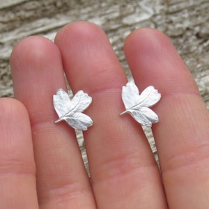 Silver Leaf Studs, Leaf Stud Earrings, Tiny Leaf Earrings, Real Leaf Earrings, Witchy Earrings, Magical Jewelry, Gift For Her