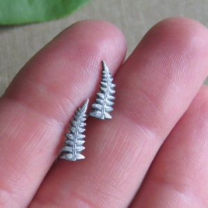Fern Studs, Fern Earrings, Leaf Studs, Real Leaf Earrings, Real Fern in Silver, Fern Ear Climbers, Fern Jewelry, Gift for Her