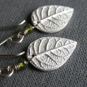 Real Leaf Earrings, Tiny Leaf Earrings in Silver, Plant Earrings, Real Flower Jewelry, Witchy Jewelry, Gifts for Her