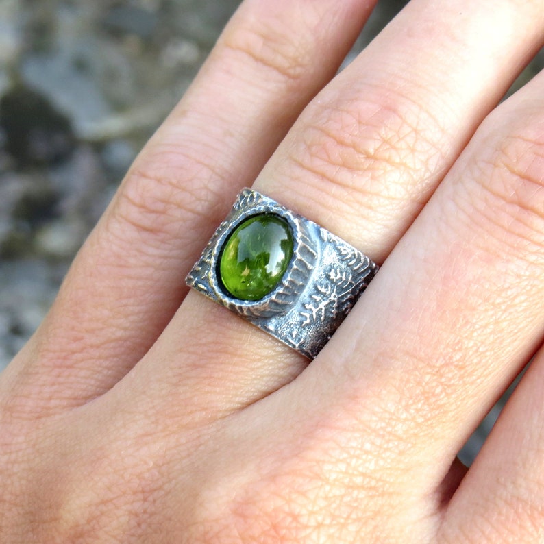 Fern Ring Fern Rings Botanical Ring Sterling Silver Peridot Etsy