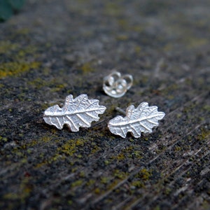 Oak Leaf Studs, Leaf Stud Earrings, Oak Leaf Earrings, Real Leaf Earrings, Witchy Earrings, Magical Jewelry, Gift For Her