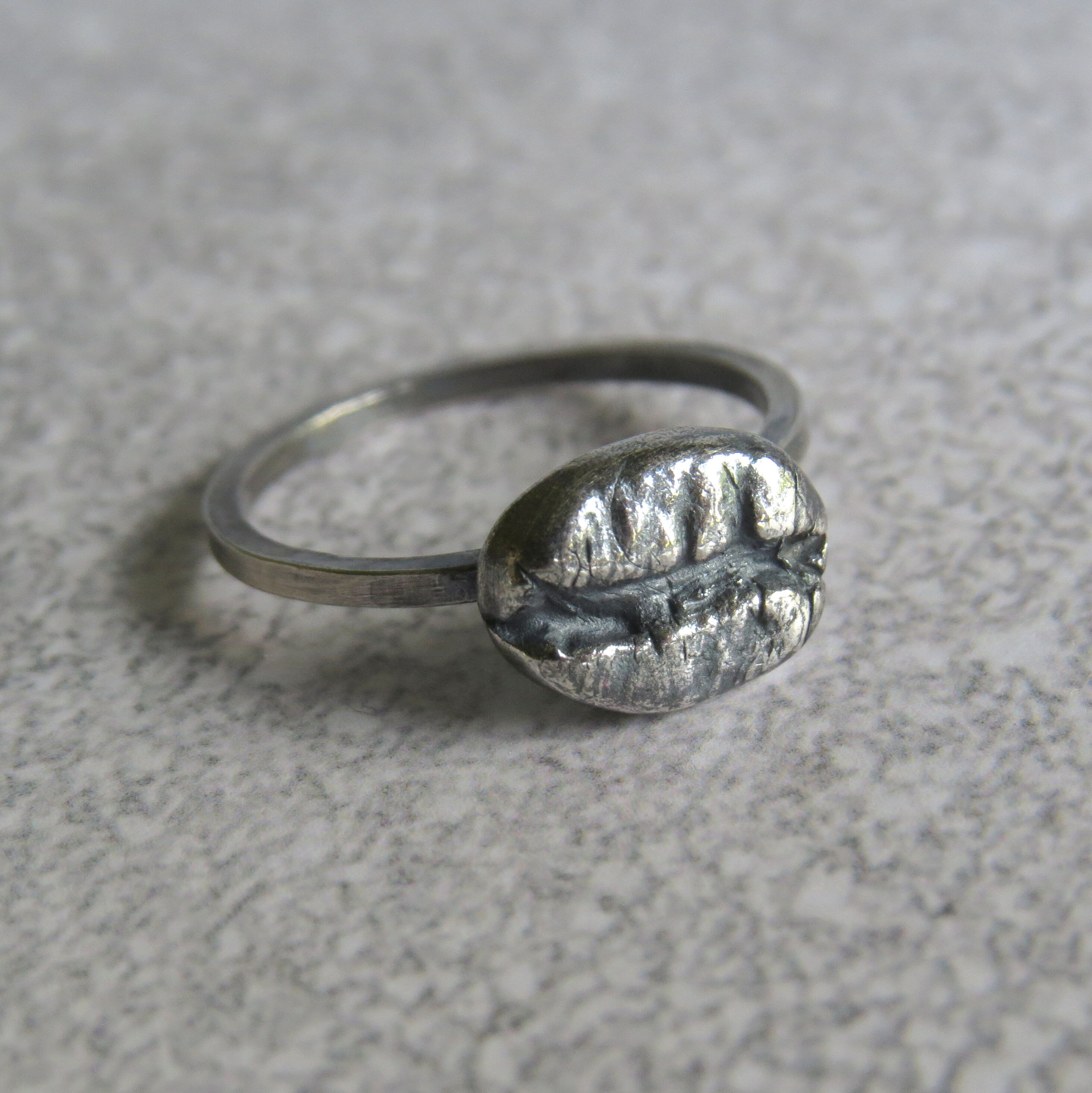 シルバーコーヒービーンリング、コーヒーリング、コーヒージュエリー