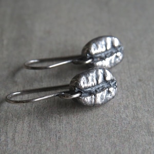 Silver Coffee Bean Earrings, Coffee Bean Posts, Coffee Jewelry, Coffee Lover Gift, Coffee Drinker Gift, Barista Gift, Gift for Her