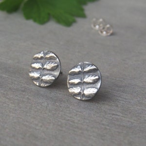 Fern Studs, Fern Earrings, Leaf Studs, Real Leaf Earrings, Fine Silver Earrings, Witchy Earrings