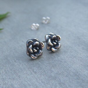 Silver Succulent Studs, Succulent Earrings, Flower Studs, Real Leaf Earrings, Fine Silver Earrings, Witchy Earrings
