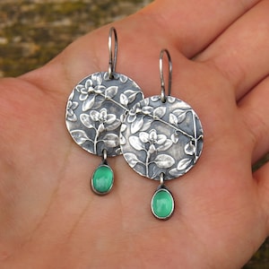 Long Leaf Earrings, Real Green Leaf Earrings, Witchy Jewelry, Witchy Earrings