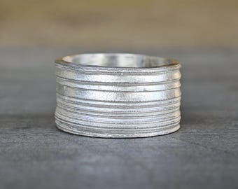 Book Ring, Handmade Sterling Silver Ring with Real Book Pages Imprint – Literary Jewelry Gift for Book Lovers, Readers & Writers