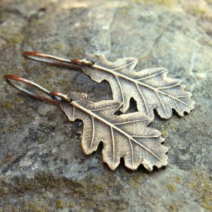 Oak Leaf Earrings, Real Leaf Earrings, Real Flower Jewelry, Witchy Jewelry