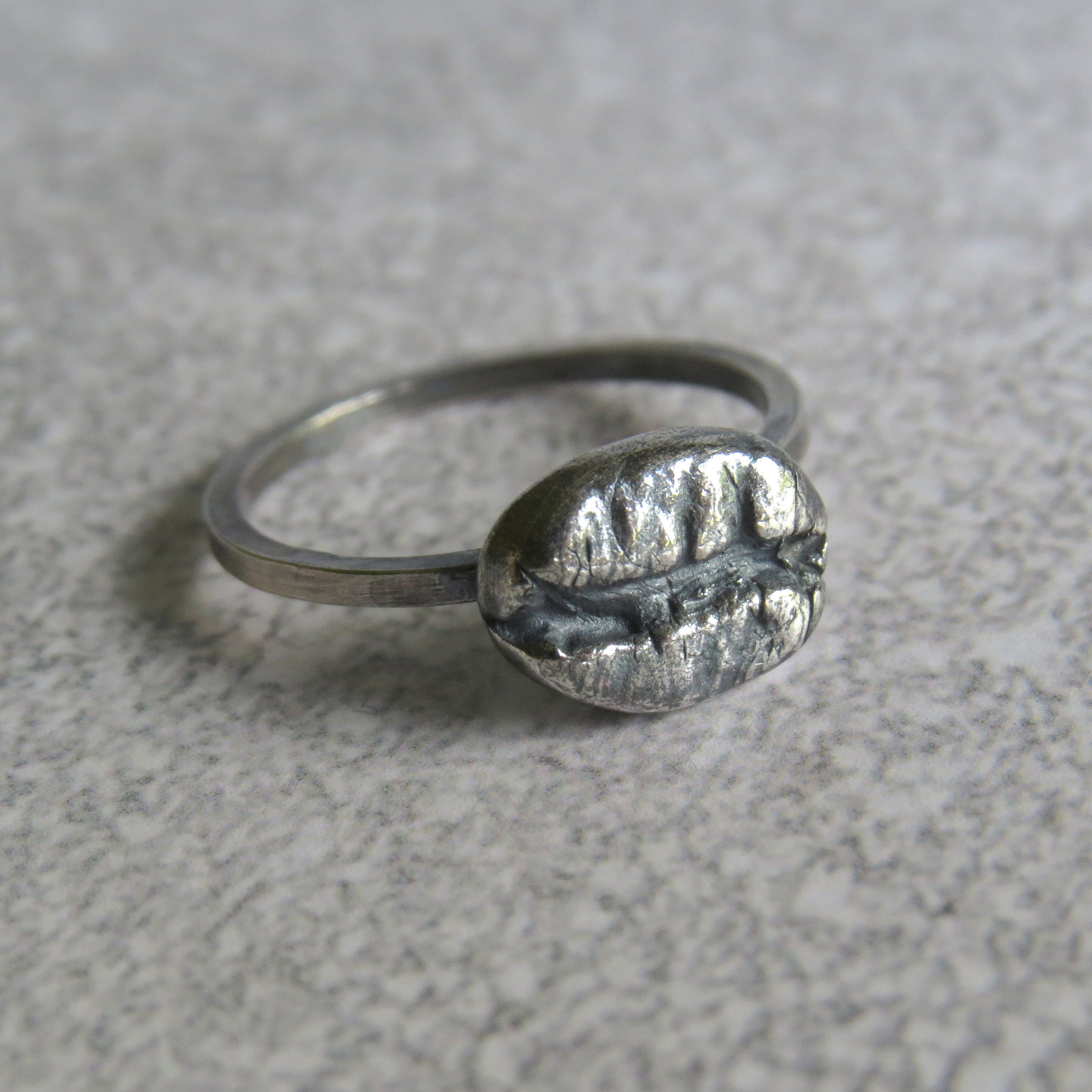 シルバーコーヒービーンリング、コーヒーリング、コーヒージュエリー