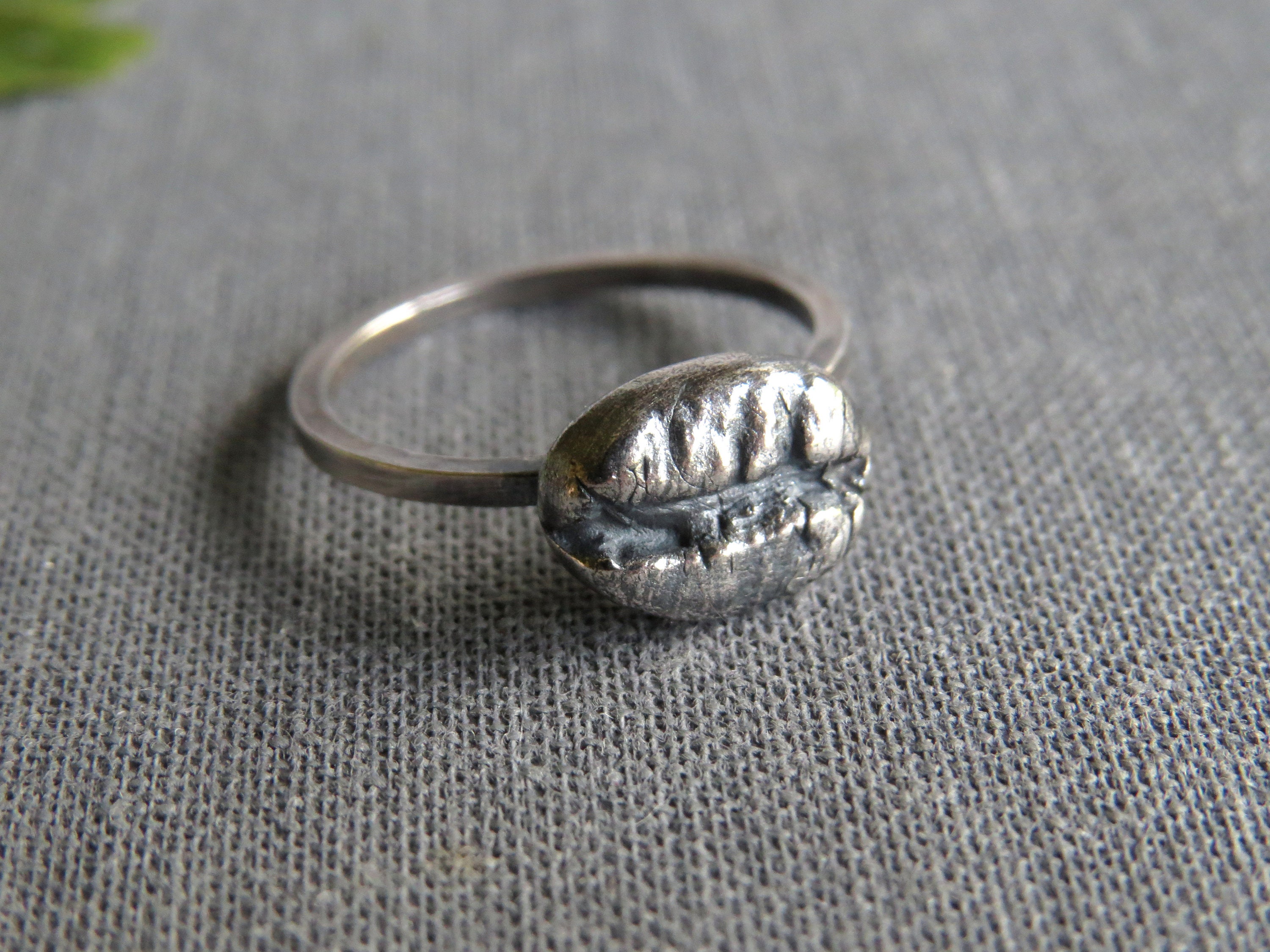 シルバーコーヒービーンリング、コーヒーリング、コーヒージュエリー