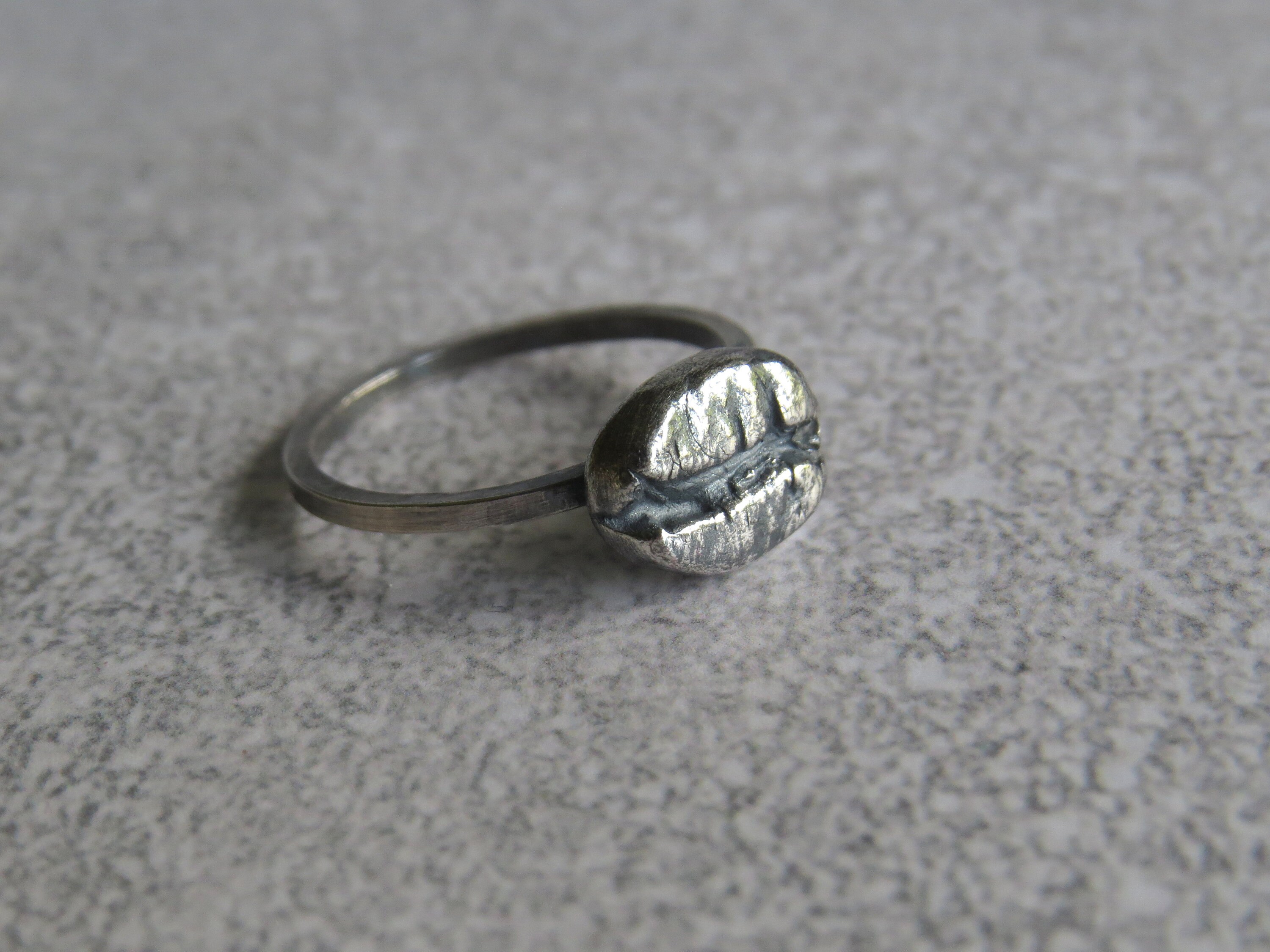 シルバーコーヒービーンリング、コーヒーリング、コーヒージュエリー