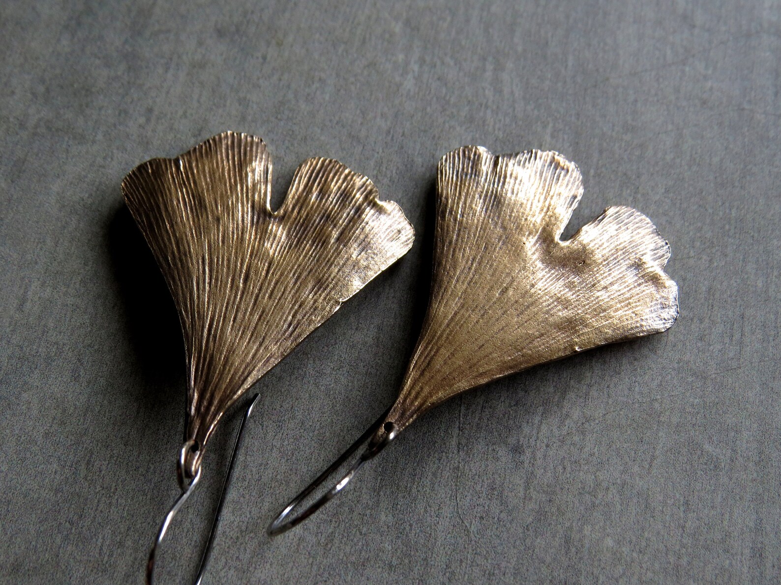 Oversized Ginkgo Ohrringe Rustikale Bronze Echte Blatt | Etsy