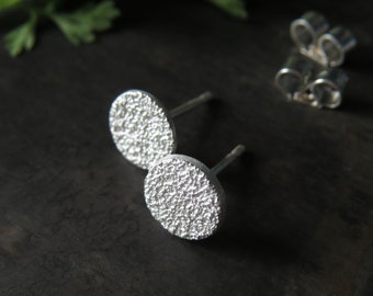 Delicate Studs, Circle Post Earrings, Korean Earrings, Simple Round Studs, Petite Silver Korean Jewelry, Gift for Wife