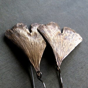 Oversized Ginkgo Ohrringe Rustikale Bronze Echte Blatt | Etsy