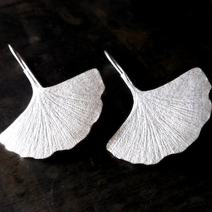 Ginkgo Earrings, Ginkgo Leaf Earrings, Real Leaf Jewelry, Plant Earrings, Witchy Jewelry