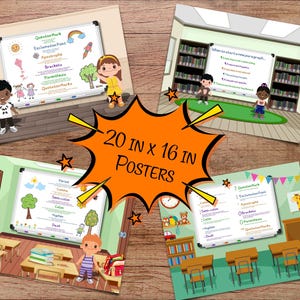 ELA Paragraph and Punctuation Posters – Digital Download | 20x16 Inch Anchor Charts for Elementary & Middle School