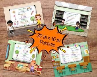ELA Paragraph and Punctuation Posters – Digital Download | 20x16 Inch Anchor Charts for Elementary & Middle School
