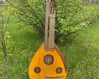 Handmade 17-String Kobza – Traditional Ukrainian Folk Instrument, Bandura Style Maple & Spruce