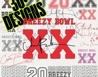 Pacchetto Chris Brown Breezy Bowl XX, Chris Brown Tour SVG, Breezy Png, Design esclusivo di Chris Brown, Download digitale regalo per i fan, File di merchandising