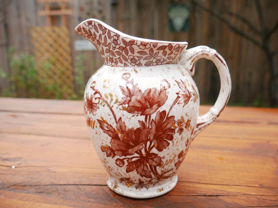 Ridgway “chester” Pitcher – Brown Transferware, C.1887 - Etsy