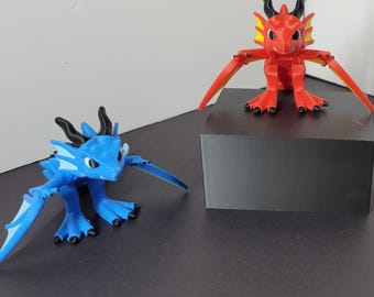 フレアウィング - 羽ばたく翼を持つ可動式ドラゴン | 3Dプリント製ファンタジーフィギュア
