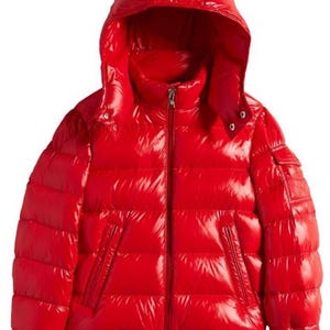 Gedurfd rood glanzend pufferjack: uniseks streetwear winterjas Geef hem een cadeau afbeelding 2