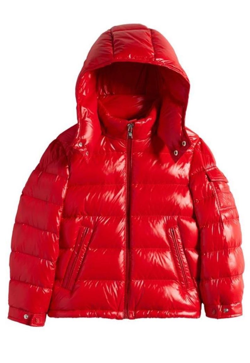 Gedurfd rood glanzend pufferjack: uniseks streetwear winterjas Geef hem een cadeau afbeelding 2