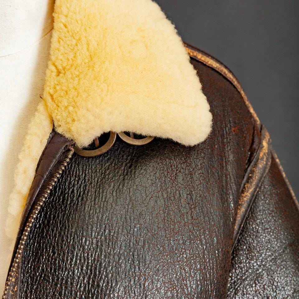 SWJGLITTR Heren bontkraag suède lederen jas fleece sherpa gevoerde