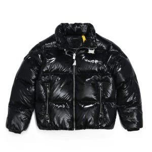 Glossy Black Puffer Jacket: Insulated Unisex Winter Coat Newyear Gift