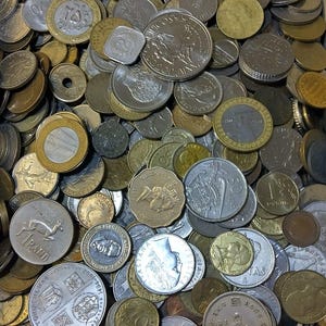 Pièces du monde : lot de 1 kg, devises des 20e et 21e siècles