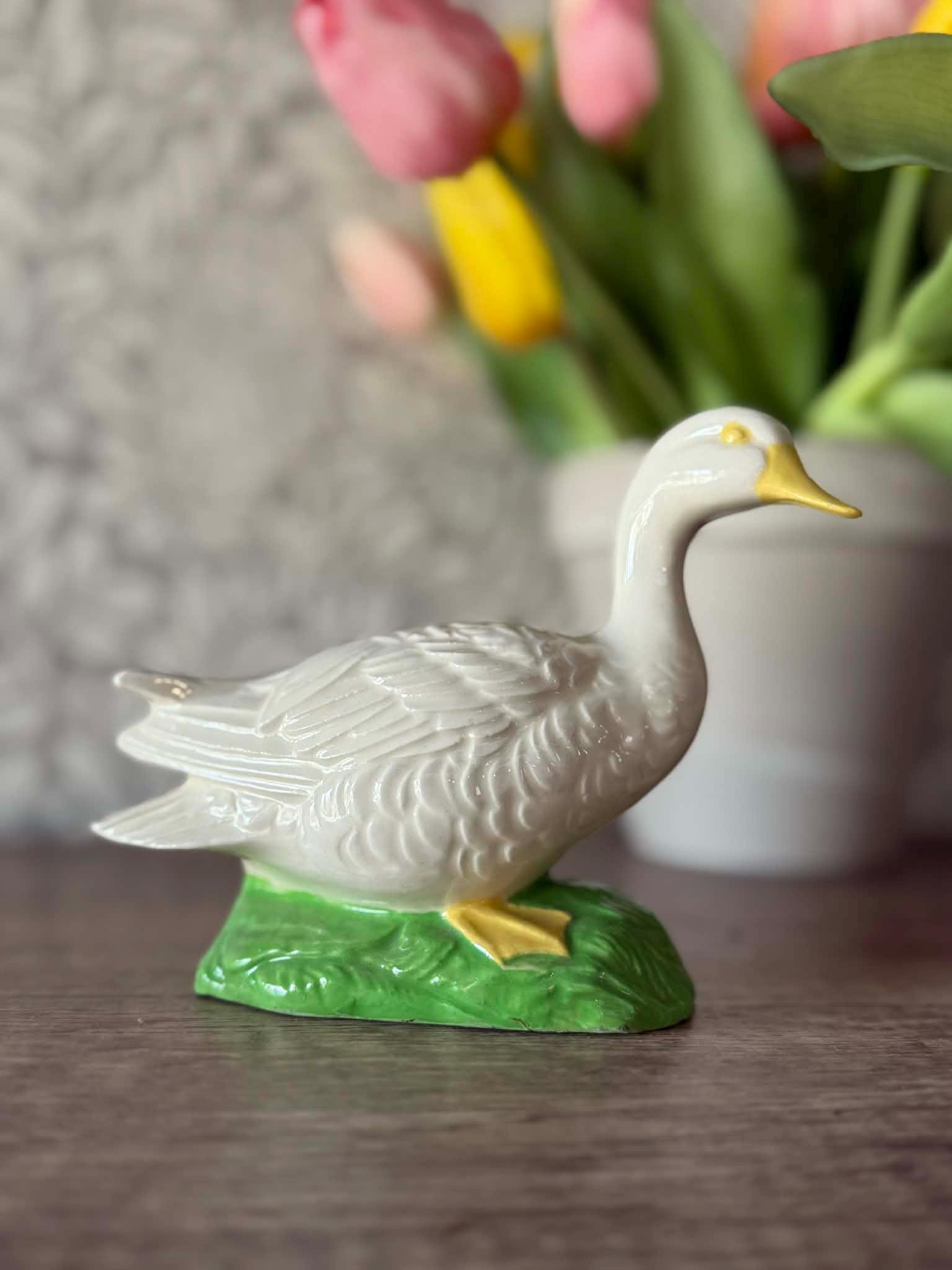 Vintage Ceramic Goose Figurine - Etsy