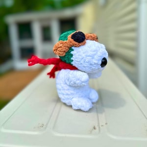 Pelúcia de crochê Snoopy Flying Ace feita à mão