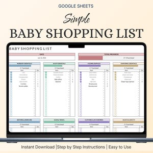 Ultimate Baby Essentials Checklist | 12 Category Shopping List & Progress Tracker | Google Sheets