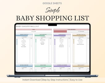 Ultimate Baby Essentials Checklist | 12 Category Shopping List & Progress Tracker | Google Sheets