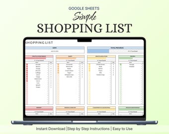 Weekly Household Shopping List | Category Checklist & Progress Tracker | Google Sheets