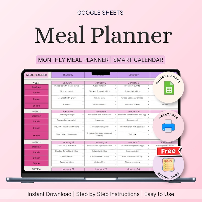 Digital Meal Planner 2026 - Etsy