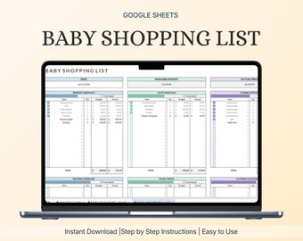 Baby Preparation Checklist & Budget Tracker Spreadsheet | Organized Shopping List | Google Sheets