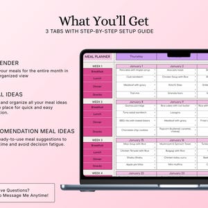 2026 Meal Planner Spreadsheet | Digital Download | Google Sheets