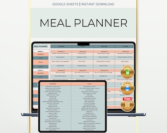 Meal Planner Spreadsheet | Simple Weekly & Monthly Planning (Google Sheets)