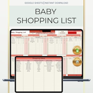 Boodschappenlijstje voor nieuwe moeders | Babychecklist & budgetplanner (spreadsheet) | Google Sheets