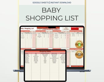 Baby Essentials List & Budget Tracker | Newborn Checklist Spreadsheet | Baby Registry Planner | Google Sheets Digital Download