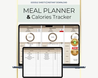 Planificador semanal de comidas en Google Sheets / Hoja de cálculo para el seguimiento de calorías / Plantilla para la preparación de comidas (descarga instantánea)