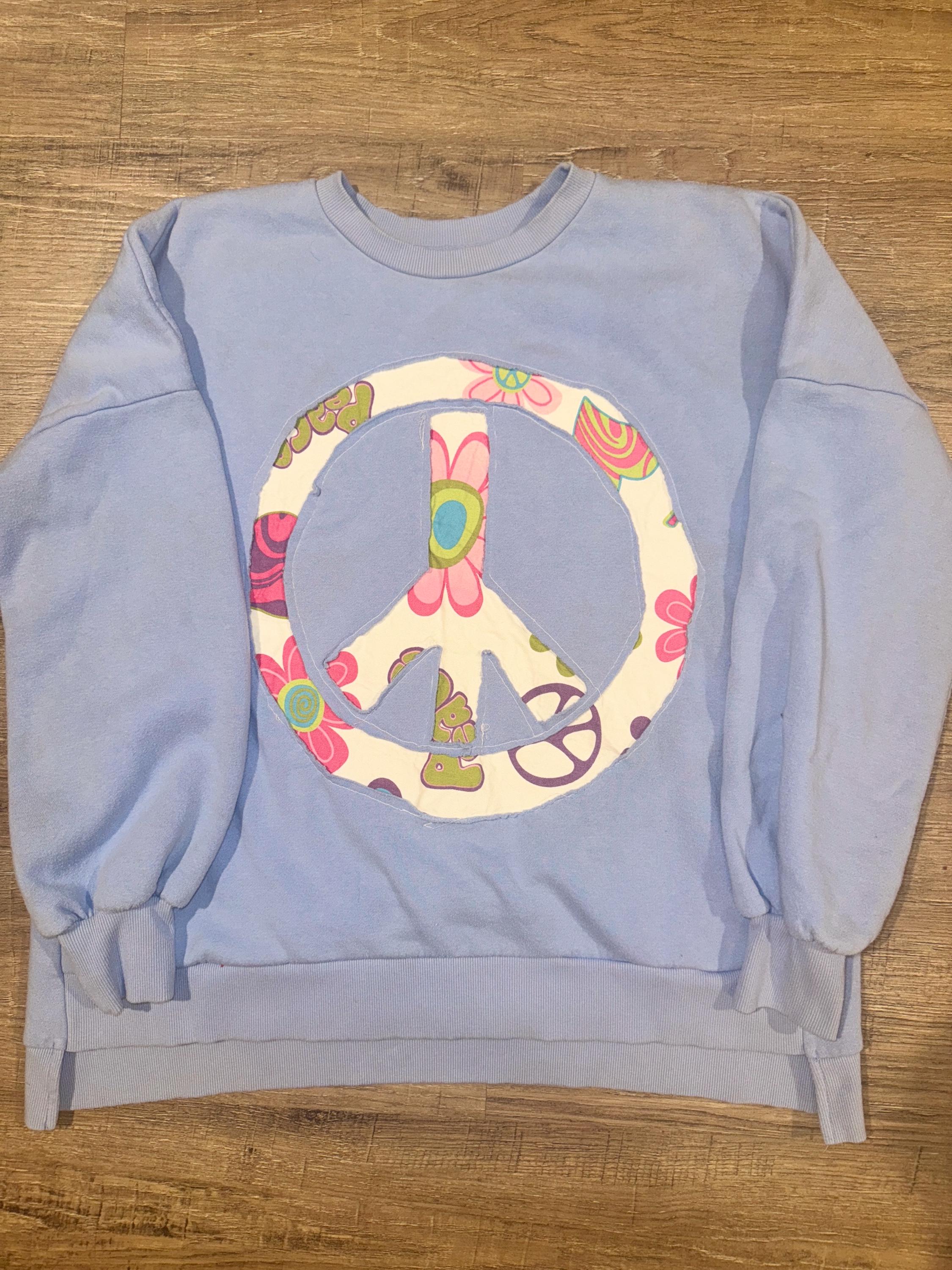 Quilt Peace Sign Sweatshirt - Etsy