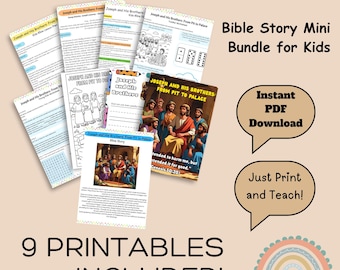 Joseph and His Brothers Bible Story Bundle: Lesson Plan, Coloring Page (PDF Download)